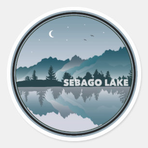 Sebago Lake Maine Reflection Classic Round Sticker