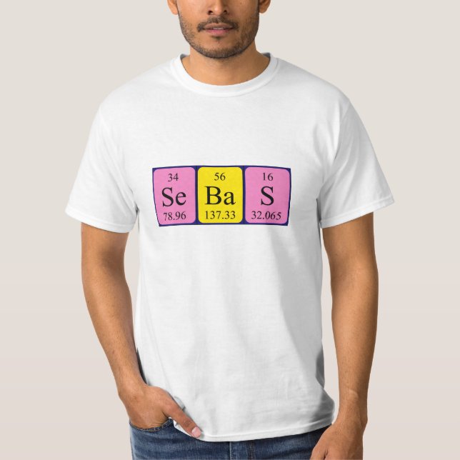 Sebas periodic table name shirt (Front)