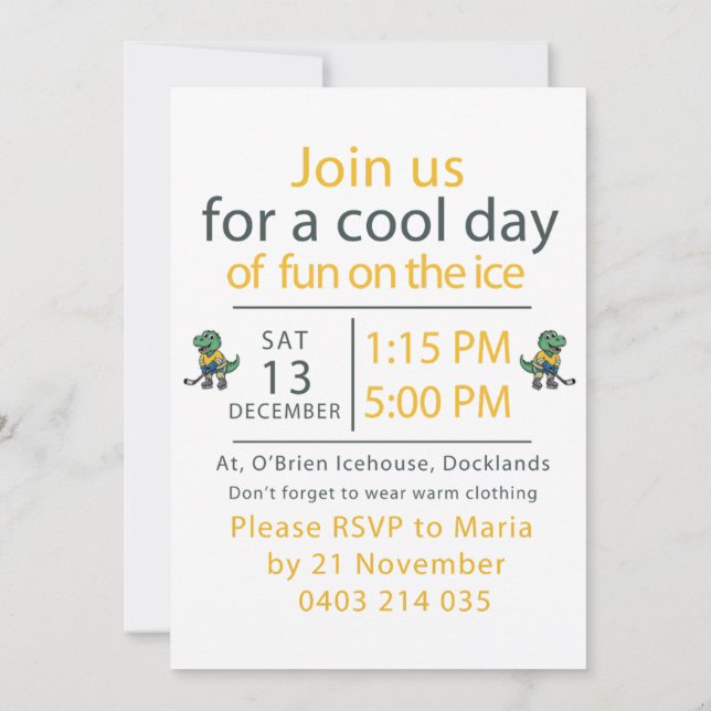 Sebastian Birthday 7th  Invitation (Back)