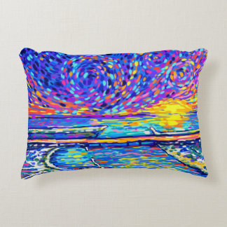 Sebastian Inlet Cotton Candy Sky Decorative Cushion