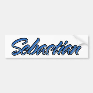 Sebastian name blue sticker car sticker