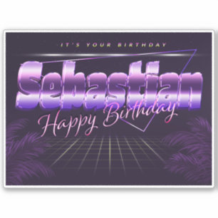 Sebastian Name Vorname retro Sticker Geburtstag