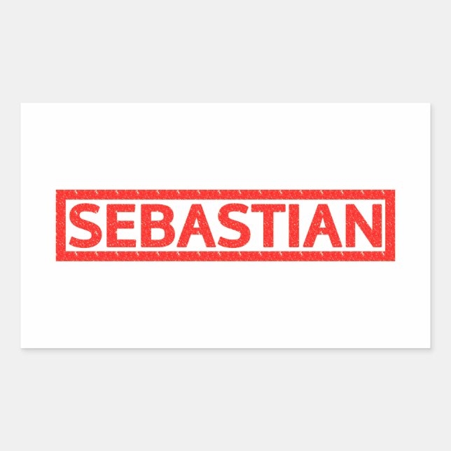 Sebastian Stamp Rectangular Sticker (Front)