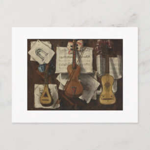 Sebastiano Lazzari Trompe - Violin and Music Notes Postcard