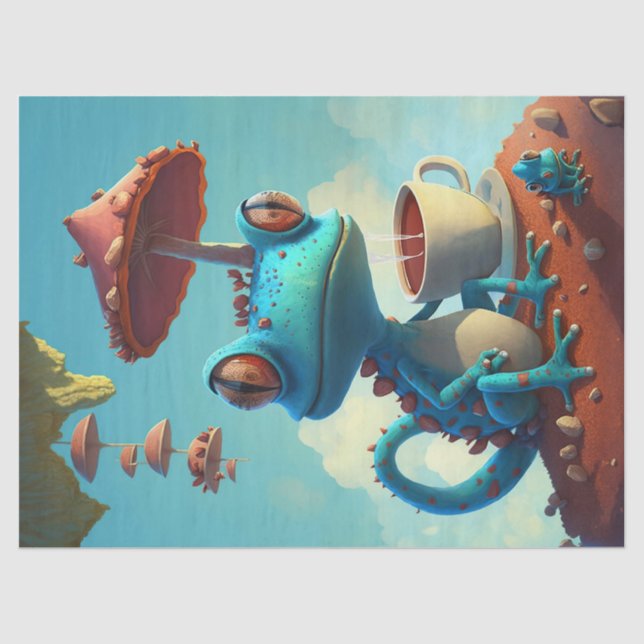 Sebastian's Morning Coffee, Lizard Tissue Paper (Front)