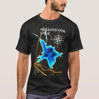 Sebasticook Lake Map, Nature Lover Souvenir T-Shirt