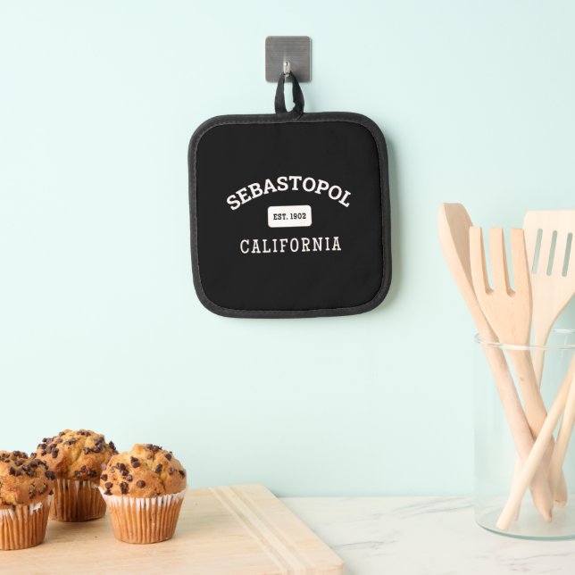 Sebastopol California Sonoma Apple Classic Black Pot Holder (Insitu(Hanging))