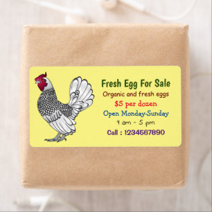 Sebright chicken cartoon fresh egg sign for sale