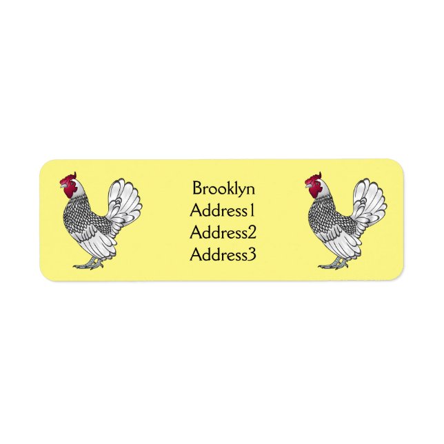 Sebright chicken cartoon illustration (Front)