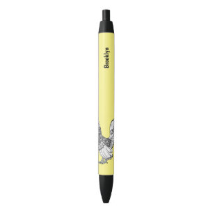 Sebright chicken cartoon illustration black ink pen