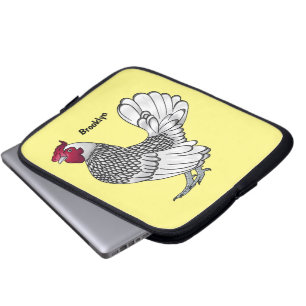 Sebright chicken cartoon illustration laptop sleeve