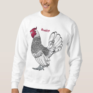 Sebright chicken cartoon illustration  sweatshirt