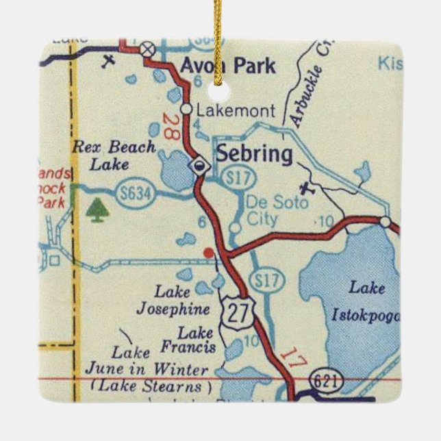 Sebring Florida Ceramic Ornament (Back)