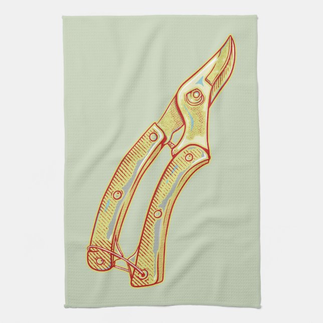 Secateurs Gardening tools Tea Towel (Vertical)