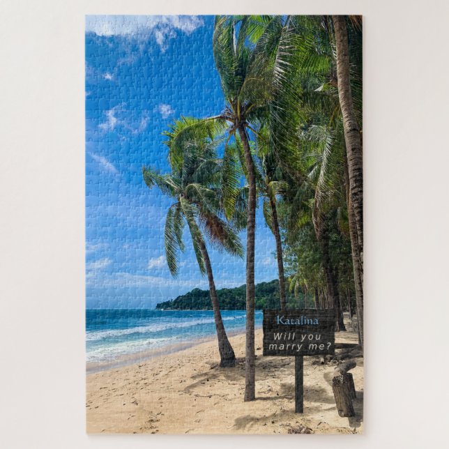 Secluded Tropical Island  Beach Marry Me Puzzle  (Vertical)