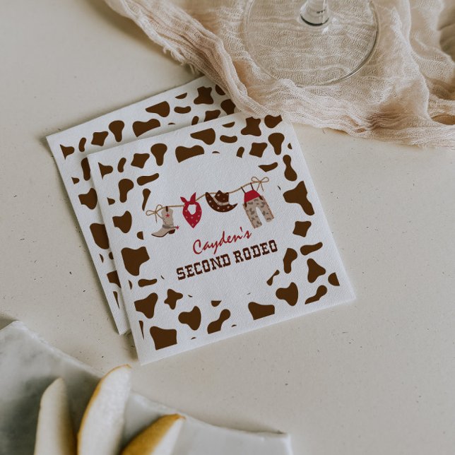 Seco d Rodeo Western Cowboy 2nd Birthday Napkin (Creator Uploaded)