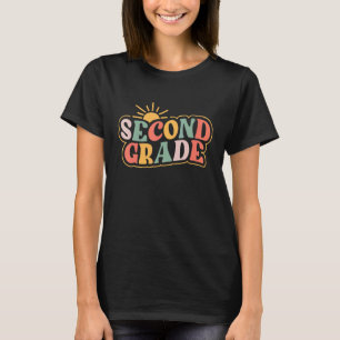 Second 2nd Grade Teacher Retro Back To School For  T-Shirt