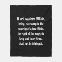 Second Amendment Blanket Black