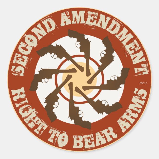 Second Amendment Classic Round Sticker (Front)