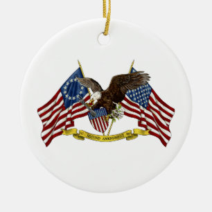 Second Amendment Liberty Eagle Ceramic Tree Decoration