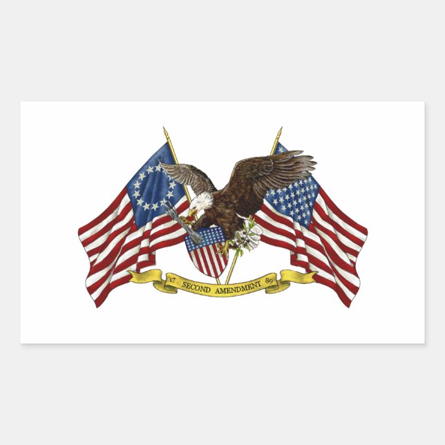 Second Amendment Liberty Eagle Rectangular Sticker (Front)