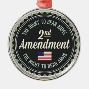 Second Amendment Metal Tree Decoration