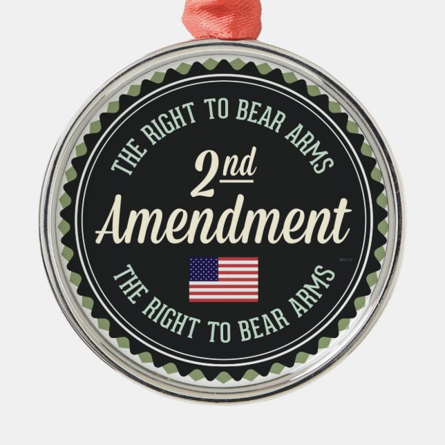 Second Amendment Metal Tree Decoration (Front)