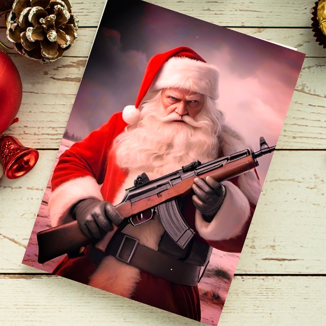  Second Amendment Santa Funny Christmas Holiday Card (Creator Uploaded)