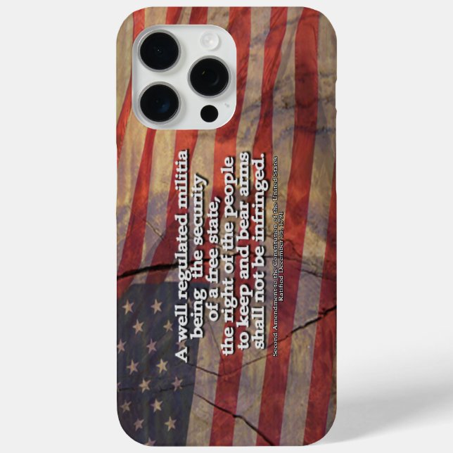 Second Amendment Typography Rustic US Flag Case-Mate iPhone Case (Back)