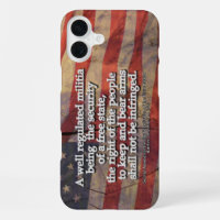 Second Amendment Typography Rustic US Flag