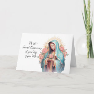 Second Anniversary of Loss of Wife Blessed Mary Card