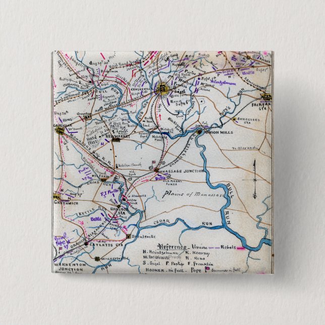 Second Battle of Bull Run 4 15 Cm Square Badge (Front)