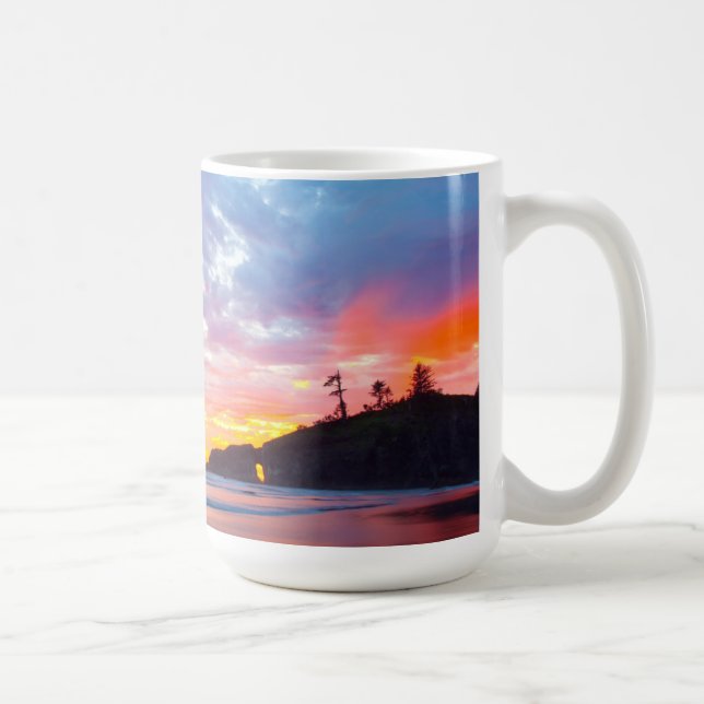 Second Beach at sunset, Washington Coffee Mug (Right)