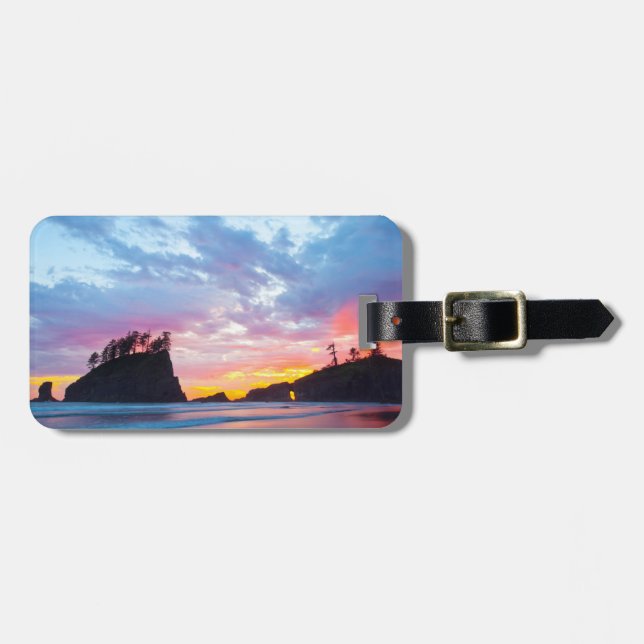 Second Beach at sunset, Washington Luggage Tag (Front Horizontal)