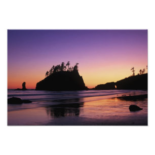 Second Beach at Twilight, Olympic NP, WA, USA Photo Print