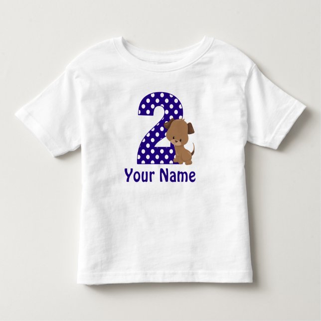 Second Birthday Boy Puppy Dog Toddler T-Shirt (Front)