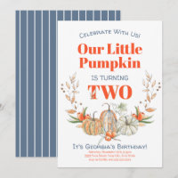 Second Birthday Our Little Pumpkin Watercolor Fall