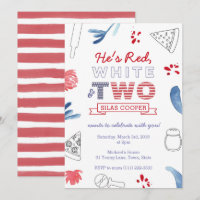 Second Birthday Pizza Party Red White and Blue