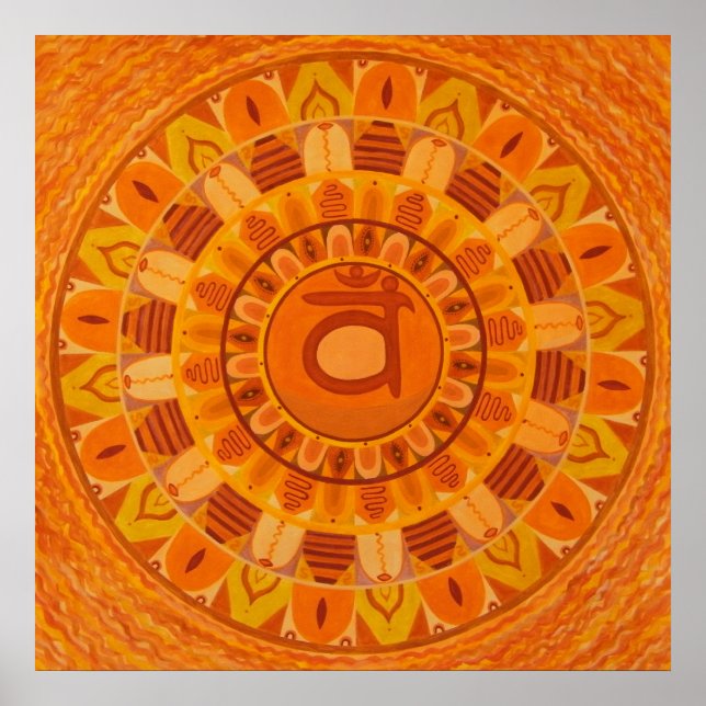 Second Chakra Mandala Poster (Front)