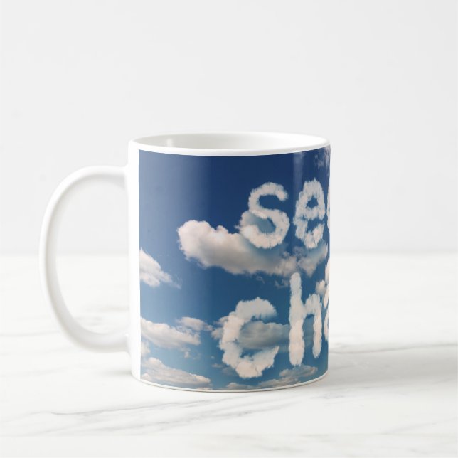 Second Chance Blue Sky White Cloud New Partner Coffee Mug (Left)