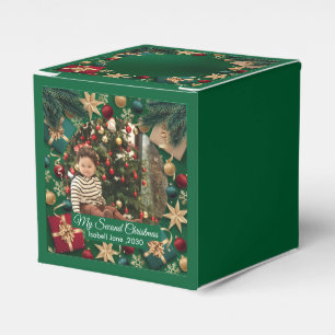 Second Christmas Custom Family Photo Text Template Favour Box