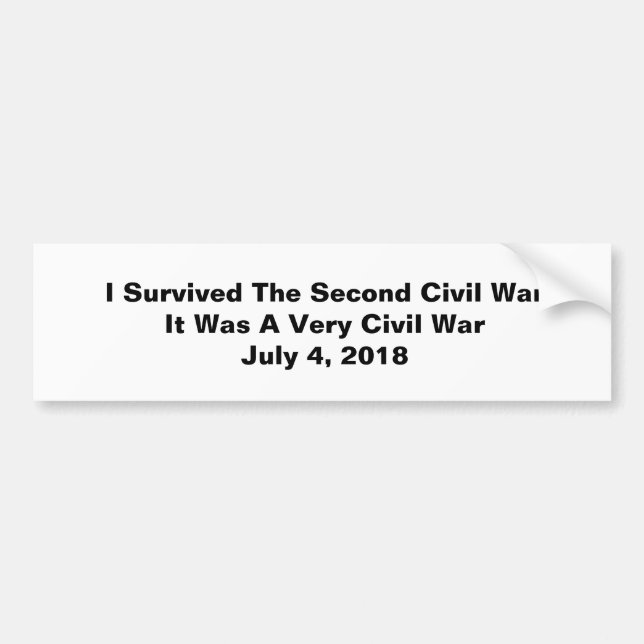 Second Civil War Bumper Sticker (Front)