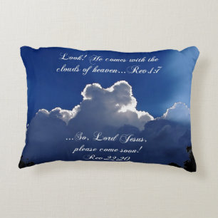 Second Coming Inspirational Scripture Decorative Cushion