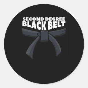 Second Degree Black Belt Martial Arts Karate 1  Classic Round Sticker