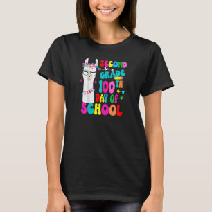 Second Grade 100 Days Smarter No Prob Llama Teache T-Shirt