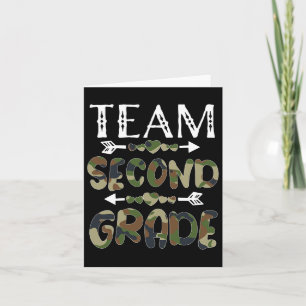 Second Grade Back To School 1st Day Camo Teachers Card