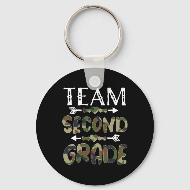 Second Grade Back To School 1st Day Camo Teachers  Key Ring (Front)