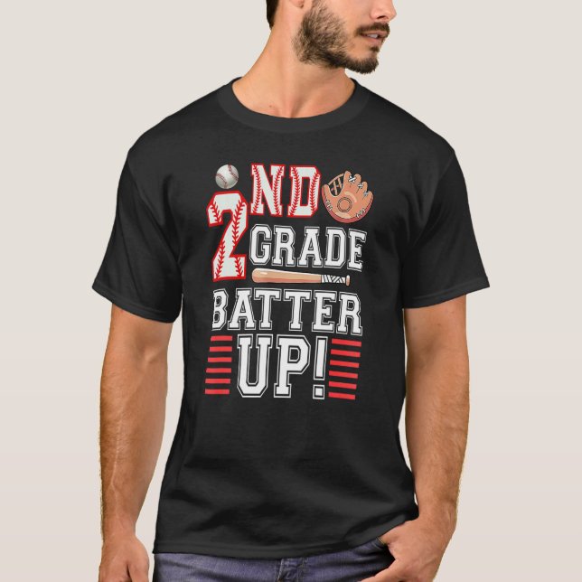 Second Grade Back To School 2nd Grade Batter Up Ba T-Shirt (Front)