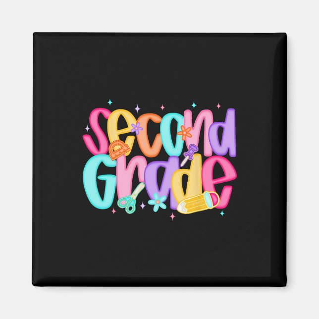 Second Grade Back To School 2nd Grade Squad Teache Magnet (Front)