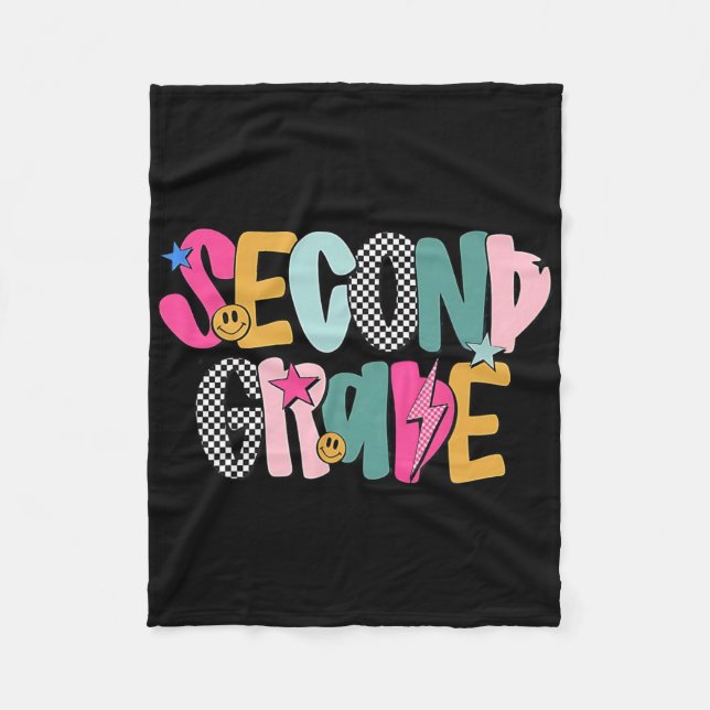 Second Grade Back To School 2nd Grade Teacher Boys Fleece Blanket (Front)